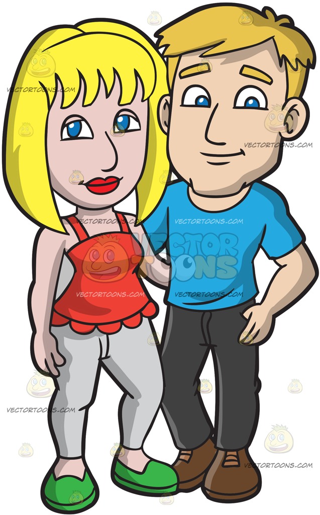 637x1024 A Newly In Love Couple Cartoon Clipart