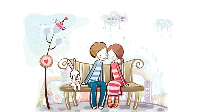 800x450 Cartoon Love Couple Wallpapers Group