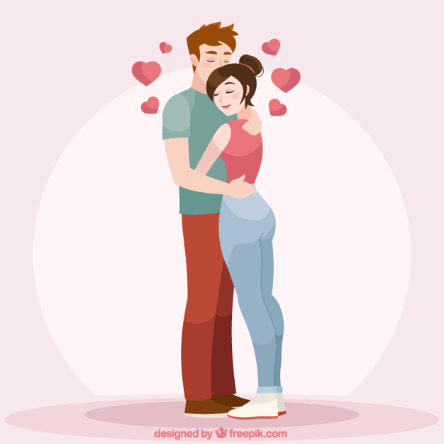 626x626 Beautiful Couple In Love Hugging Vector Free Download