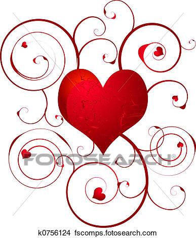 387x470 Drawings Of Love Heart Swirl K0756124
