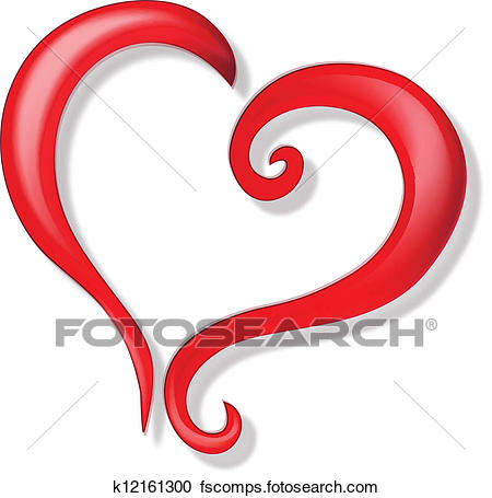 450x455 Clipart Of Heart Of Love Logo Vector K12161300