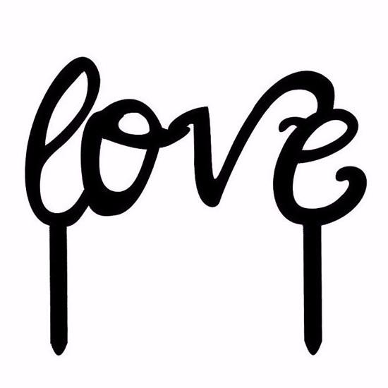 550x550 Love Wedding Cake Topper (Beautiful Handwriting Cursive Writing