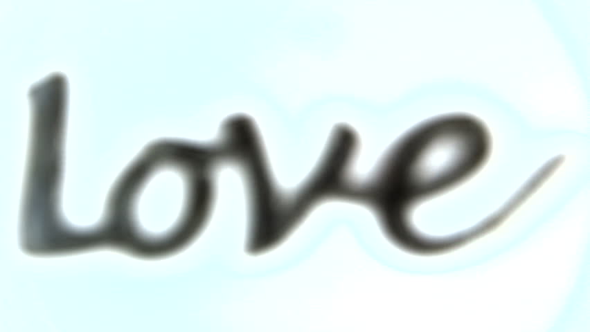 852x480 Metallic Cursive Word Love Slide In From The Right Stock Footage