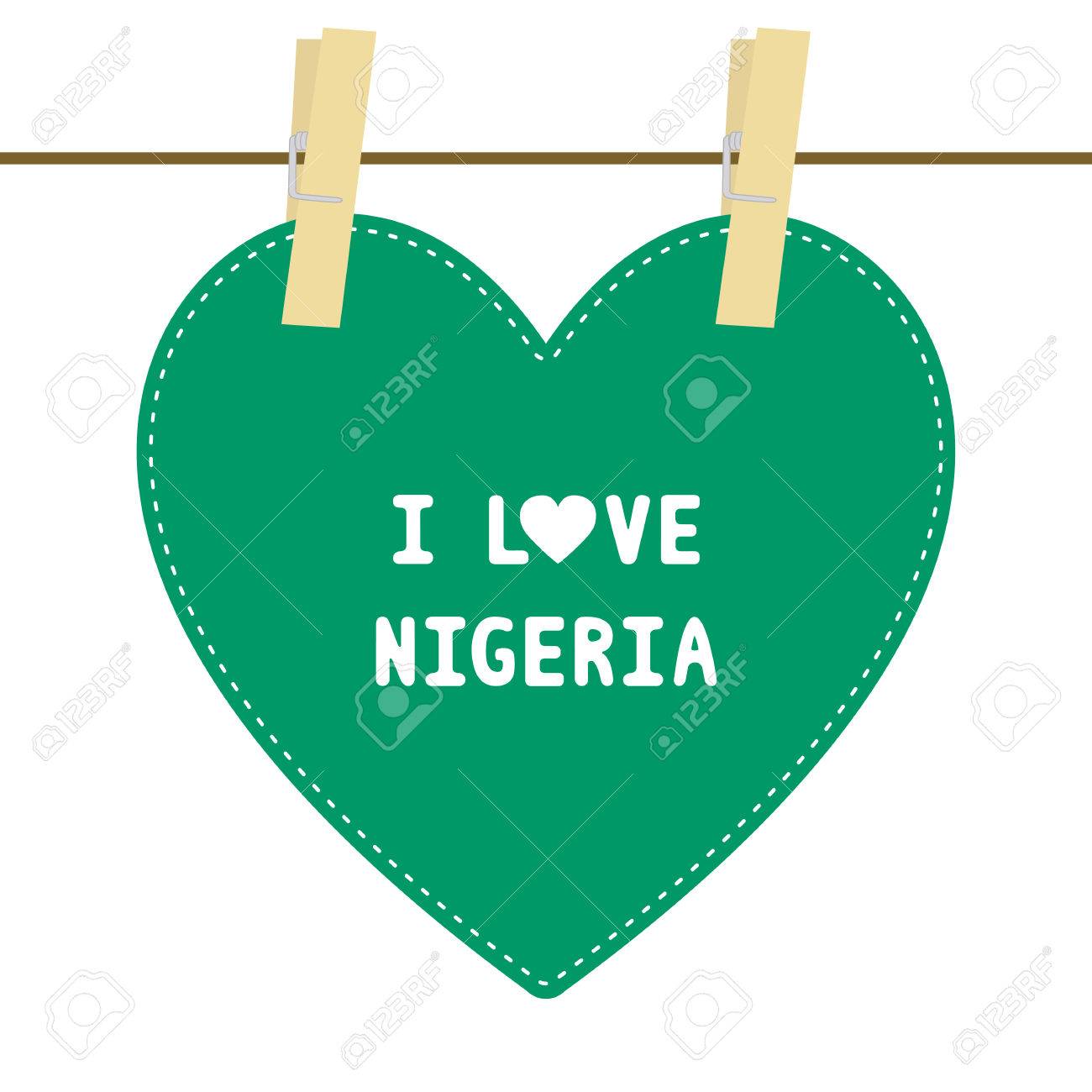 1300x1300 I Love Nigeria Letter Card For Decoration Royalty Free Cliparts