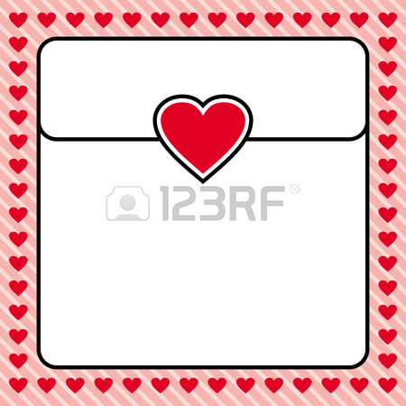 450x450 Red Heart Border Frame Vector Design For Valentines Day, Love