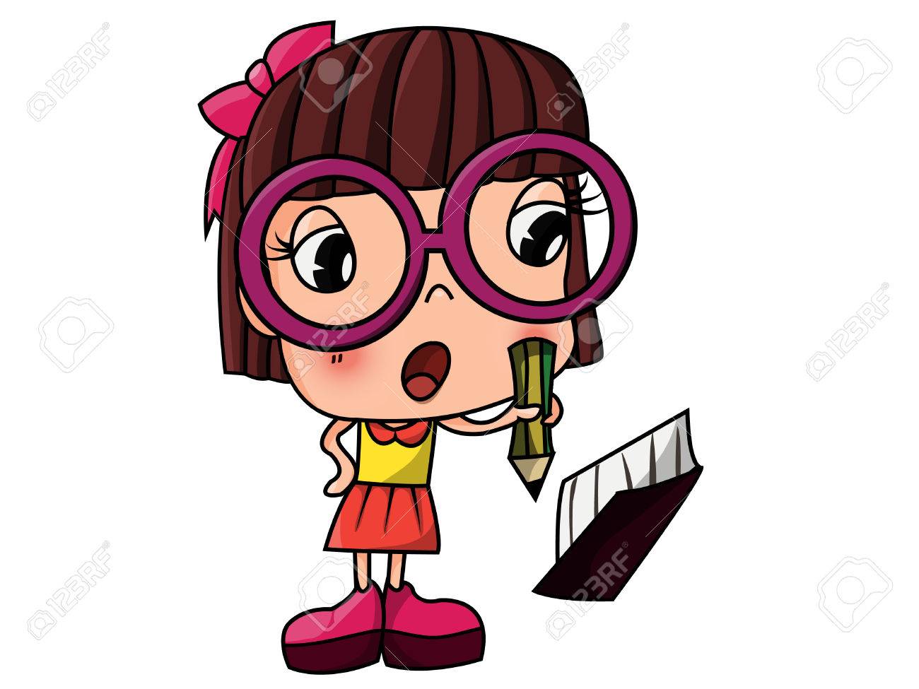 1300x975 Nerd Girl Love Studying And Reading Royalty Free Cliparts, Vectors
