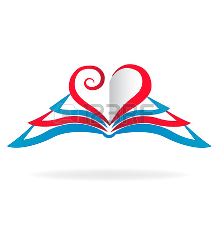 428x450 Book With Heart Love Shape Educational Logo Vector Image Royalty