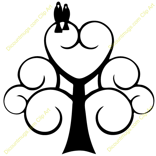 500x500 Love Birds In Tree Clipart