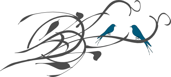 600x270 Love Birds On Branch Clip Art Cliparts