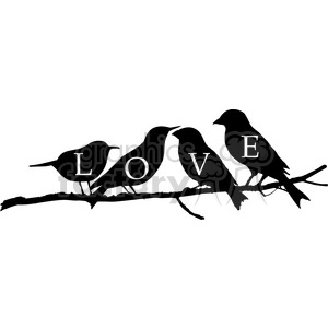 300x300 Royalty Free Love Birds 394864 Vector Clip Art Image
