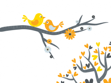 375x281 Yellow Clipart Love Bird