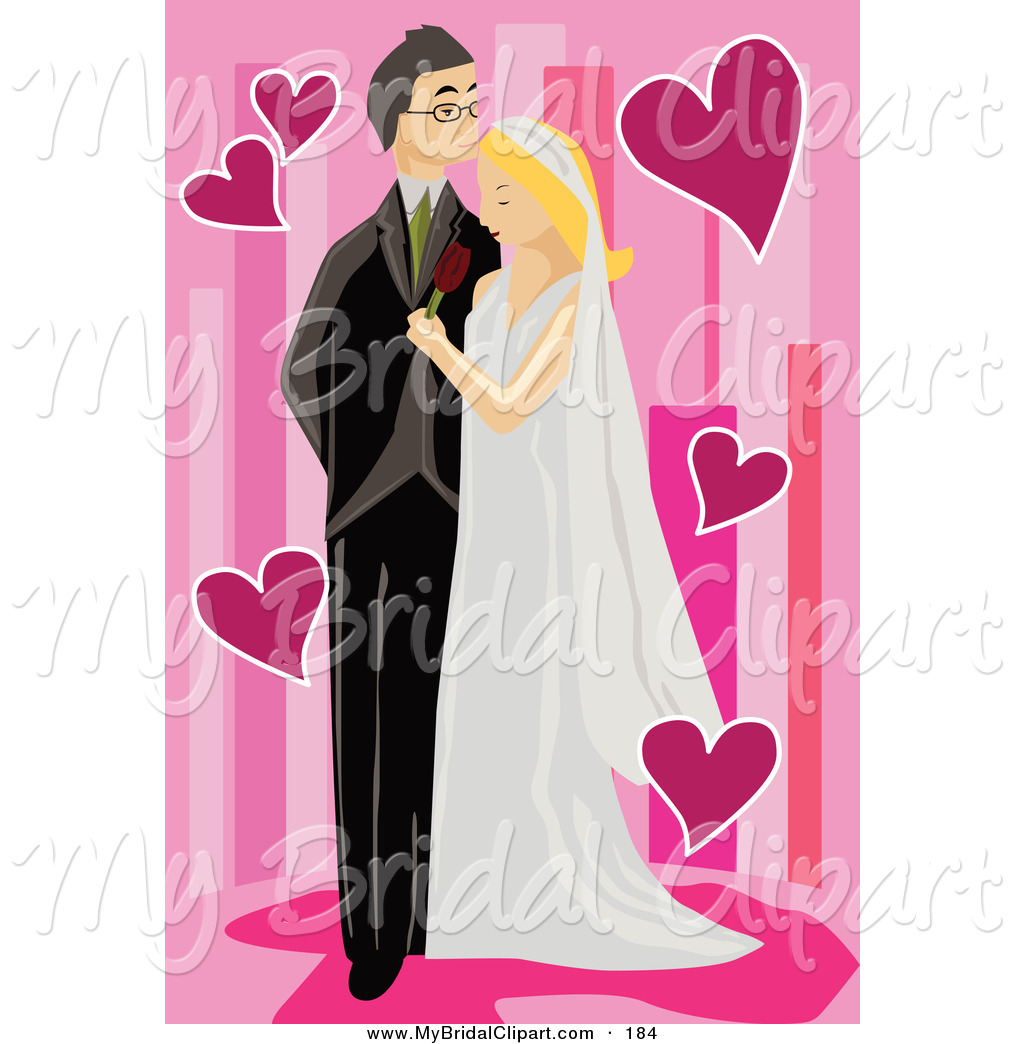 1024x1044 Bridal Clipart Of A Loving Wedding Couple On A Pink Valentine