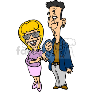 300x300 Royalty Free Happy Couple Now Proud Parents 373508 Vector Clip Art