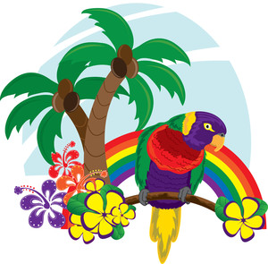 300x295 Tropical Free Hawaiian Clip Art Flower Luau