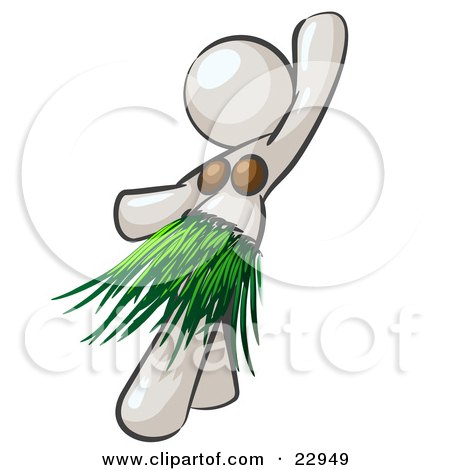 450x470 Clipart Illustration Of A Pretty Black Haired Woman Hula Dancing