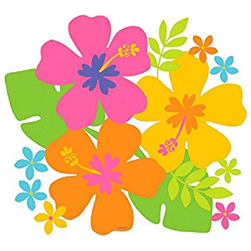 355x355 Hawaiian Summer Luau Party Colorful Hibiscus Cutout