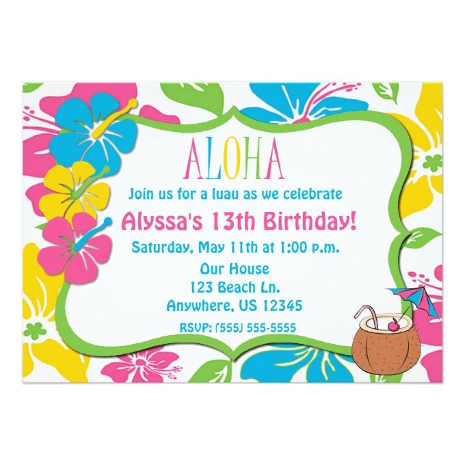 680x680 817 Best Luau Invitations Images Flower Birthday