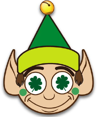340x412 Lucky Elf With Clover Clip Art