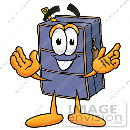 450x450 Clip Art Graphic Of A Suitcase Luggage Cartoon Character