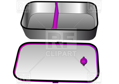 400x283 Metallic Lunch Box Royalty Free Vector Clip Art Image