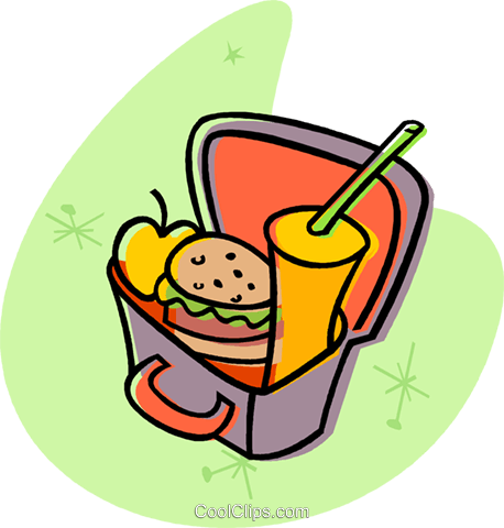 458x480 Lunch Box With A Hamburger Royalty Free Vector Clip Art