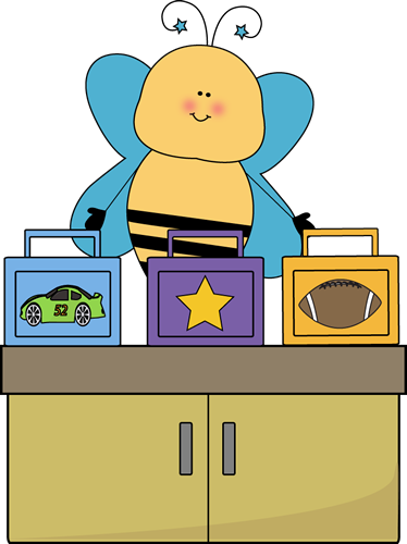 374x500 Bee Lunch Box Monitor Clip Art