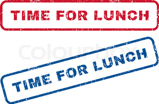 320x209 Lunch Time Clock On A White Background. Vector Illustration