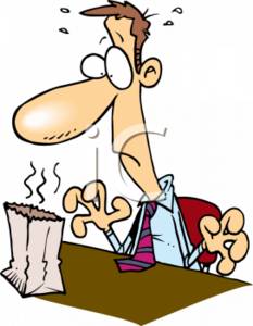 233x300 Clipart Cartoon Of A Man With A Smelly Lunch Sack