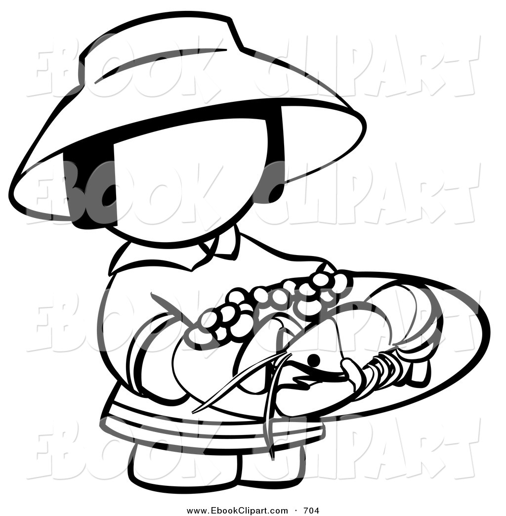 1024x1044 Vector Clip Art Of A Black And White Human Factor Chinese Girl