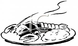 300x179 Black And White Lobster Dinner Clipart Panda