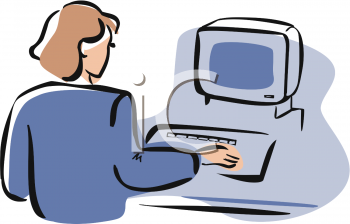 350x224 Nurse At Computer Clipart