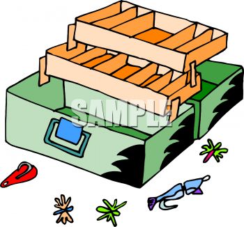350x326 Royalty Free Clipart Image Tackle Box With Lures