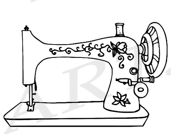 570x462 Sewing Machine Clipart Black And White