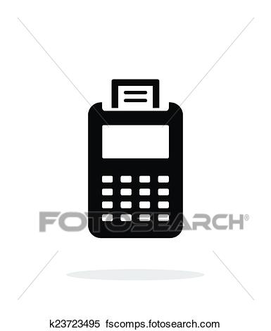 385x470 Clipart Of Billing Machine Icon On White Background. K23723495