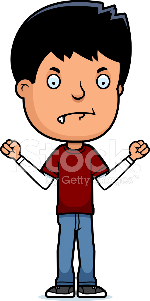 512x1024 Mad Teen Boy Stock Vector