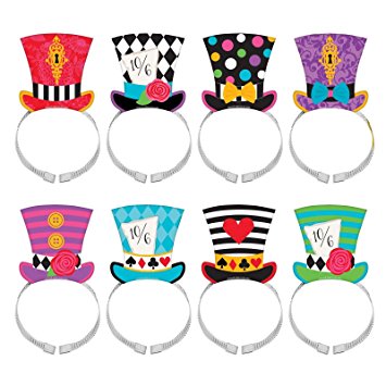 355x355 8 X Mad Hatter Tea Party Hat Headband Set Wonderland Birthday Card