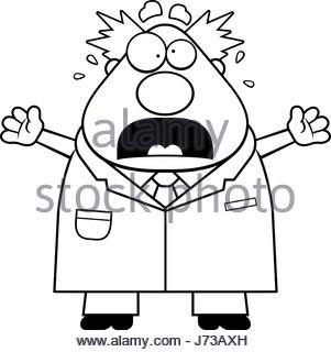 301x320 A Cartoon Illustration Of A Mad Scientist Looking Confused Stock