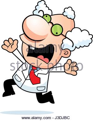 300x387 An Illustration Of A Cartoon Mad Scientist Running Stock Vector