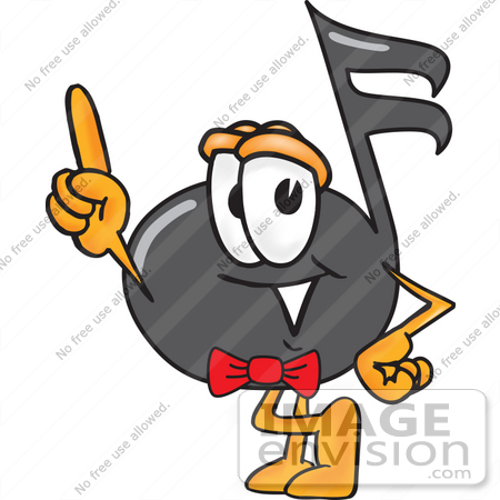450x450 Clip Art Graphic Of A Semiquaver Music Note Mascot Cartoon