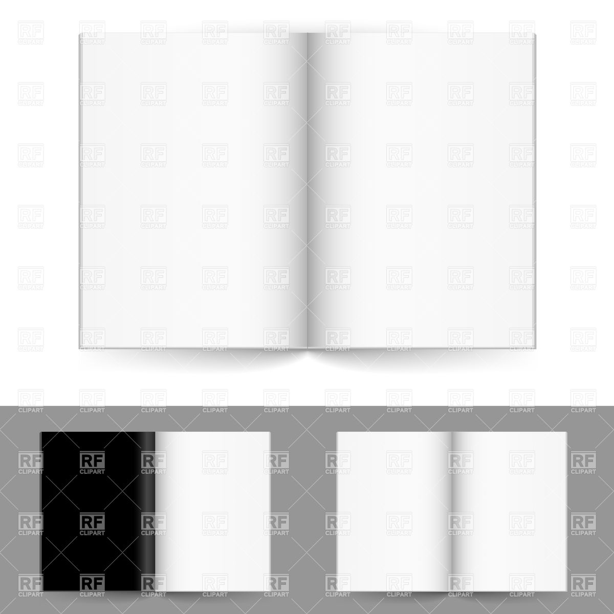 1200x1200 Realistic Open Magazine Royalty Free Vector Clip Art Image