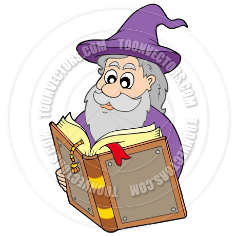 460x460 Cartoon Wizard Reading Magic Book By Clairev Toon Vectors Eps