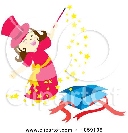 450x470 Royalty Free Vector Clip Art Illustration Of A Magician Girl