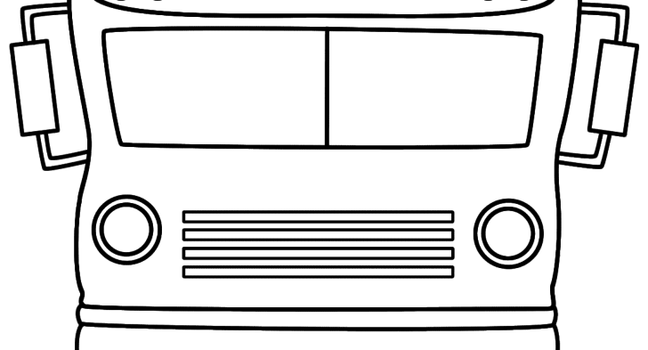 728x393 School Bus Printable Coloring Page School Bus (Front)