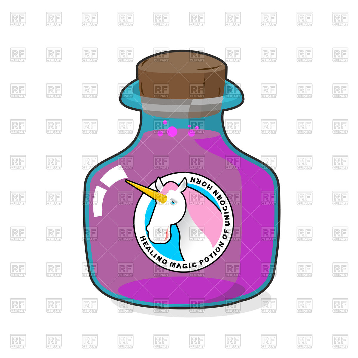 1200x1200 Magical Potion From Horn Of Unicorn Royalty Free Vector Clip Art
