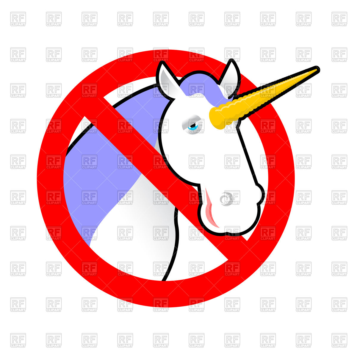 1200x1200 Red Stop Sign With Unicorn, Stop Magical Animal Royalty Free