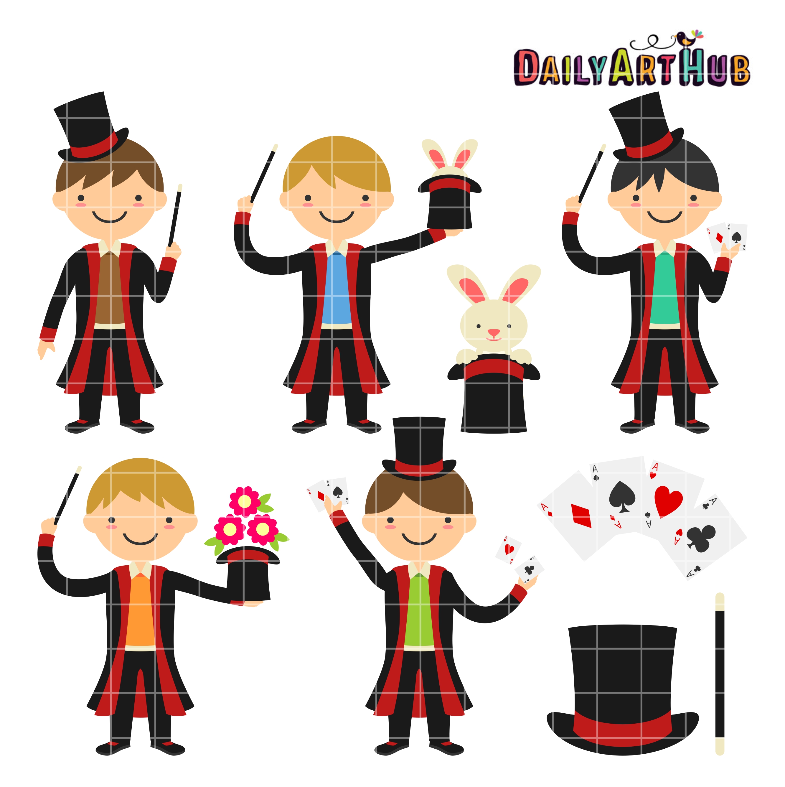 2664x2670 Magician Boys Clip Art Set Daily Art Hub