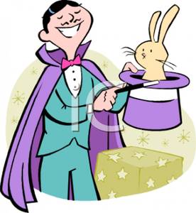 276x300 Magician Taking A Rabbit Out Of The Hat Clip Art Image