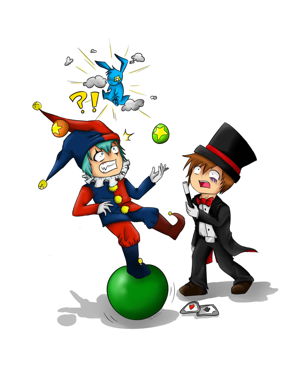 1024x1281 Clown And Magician By Ninjaka Chan