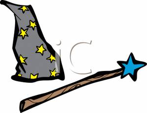 300x231 Magician's Hat And Wand Clipart Picture
