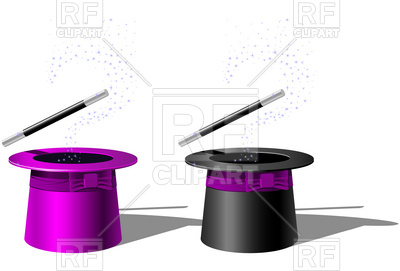 400x271 Magician Top Hat And Magic Wand Royalty Free Vector Clip Art Image